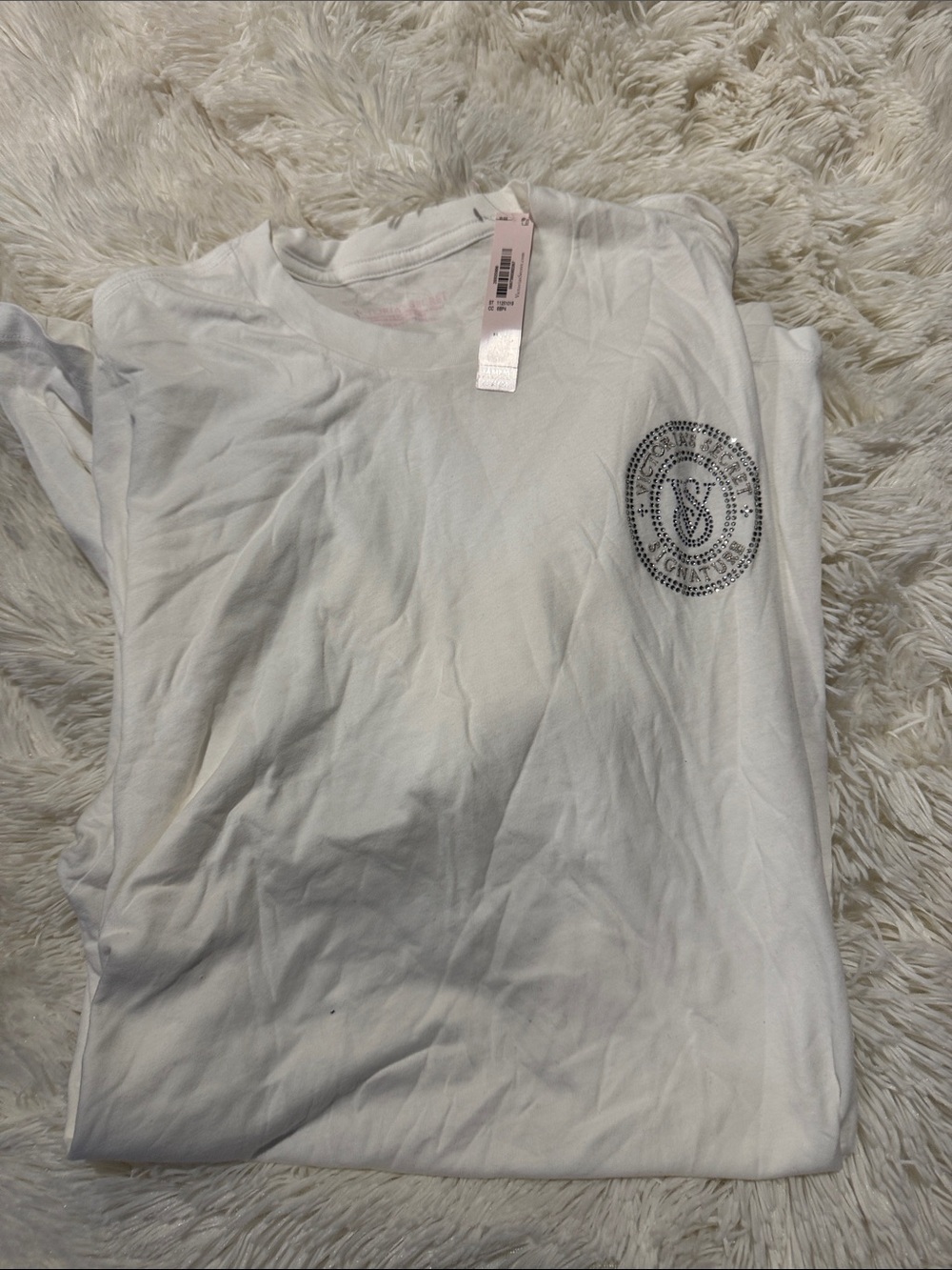 Victoria's Secret White Logo Short Sleeve Robe Top